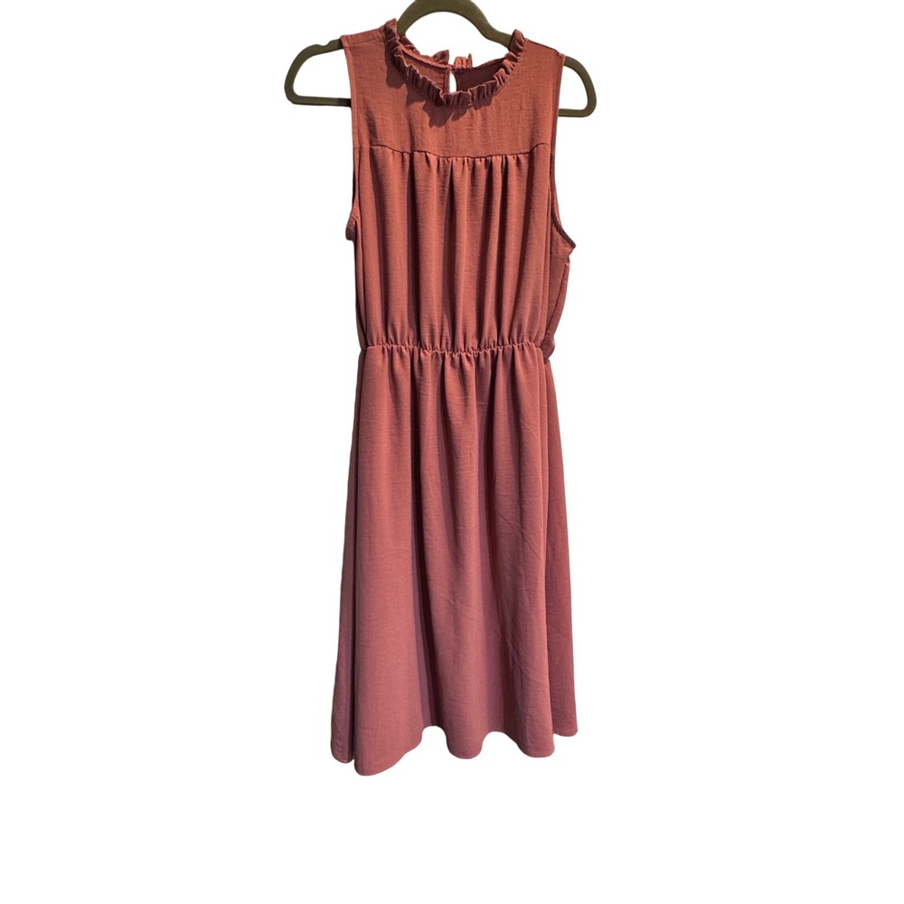 Betsey Boutique Shop Sleeveless Midi Dress Women Medium Pink Flowy‎ Minimalist